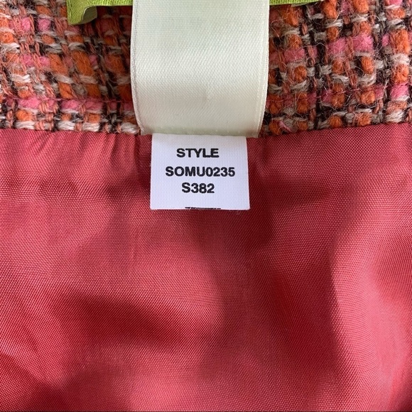 Sigrid Olsen 70s Style Pink Wool Blend Floral Peek A Boo Slit Tweed Skirt Size 2 - Picture 10 of 12